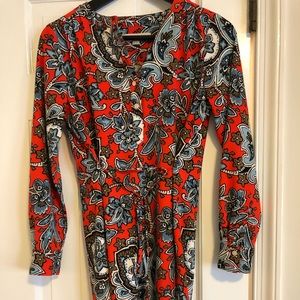 Paisley print long sleeve dress
